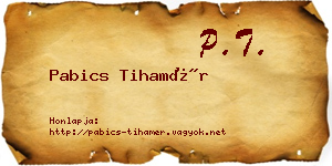 Pabics Tihamér névjegykártya